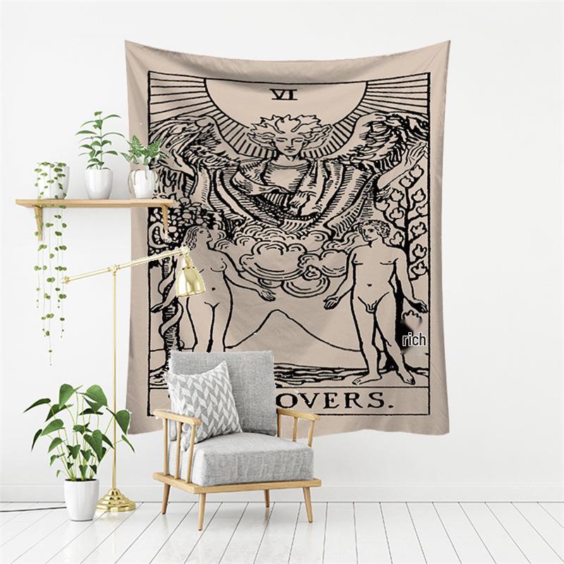 European Tarot Card Series Wall Tapestry - Decorative Polyester Landscape Hanging Cloth
