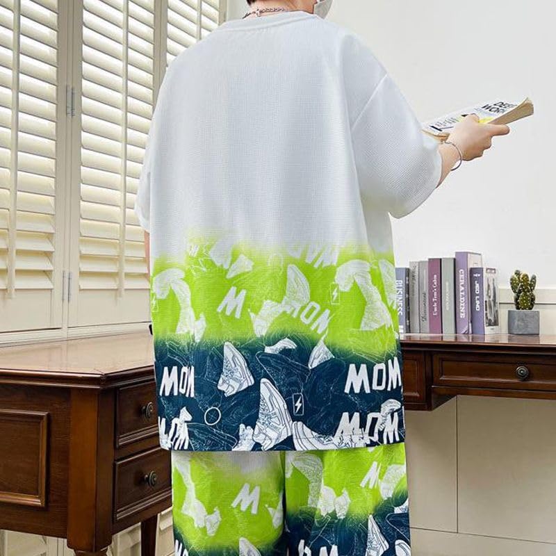 Summer Jersey Short Top and Bottom Printed Workout Unisex [FJLTDCP] Men's Set, Sleeve, Set, T-Shirt, Moisture-Wicking, Quick-Drying, Casual, Wear,