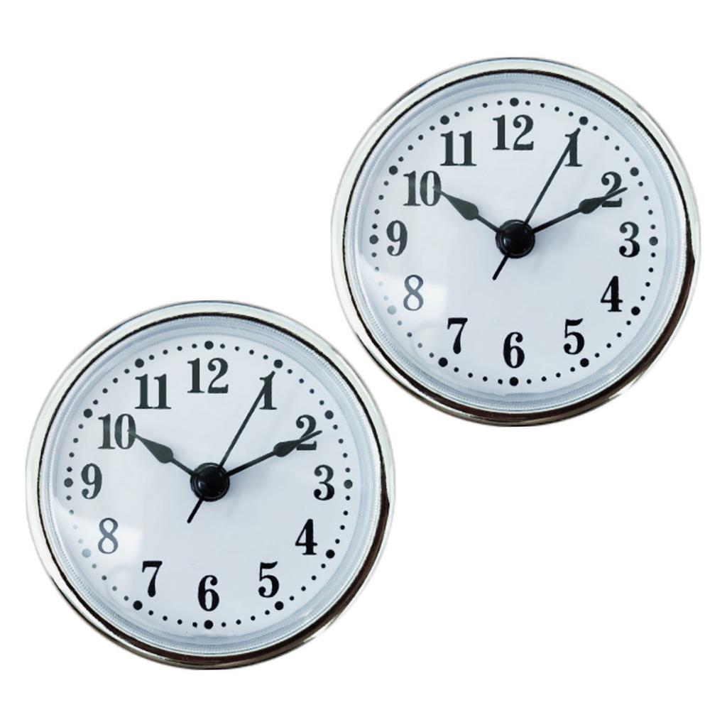 2Pcs Elegant 65MM Quartzs Clock Insert for DIY Repair with Roman/Arabic Numerals and Gold Silver Trim for Clock Creation