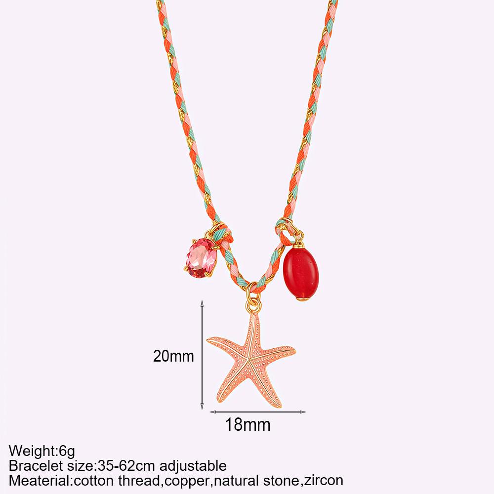 Collana Pesce Stile Boho Y2K per Donna Set da 3 Pezzi Carino Choker Stella Cuore Collari in Pietra Naturale Gioielli Estivi Trendy da Donna a Catena Lunga