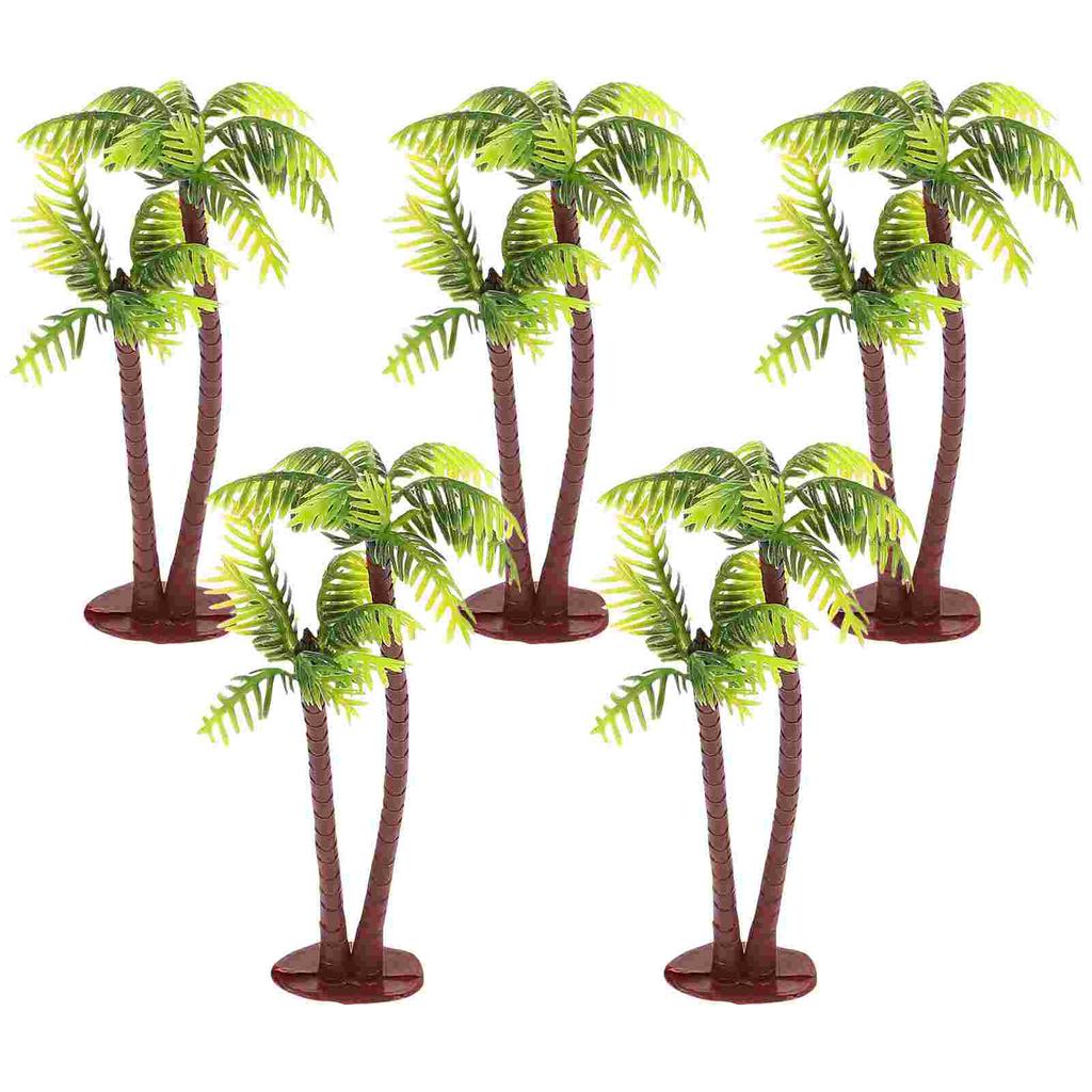 12 Pcs Potted Plant Seaside Fake Plants Artificial Indoor Coconut Tree Decoration