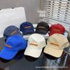 New Baseball Cap Embroidered Duck Tongue Hat for Men and Women, Fashionable and Versatile Horizontal Bar Sun Hat