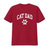 Cat Dad Vintage Distressed Design Funny Paw T Shirt Vintage Washed Soft Homme Top For Everyday Wear Casual Stretched