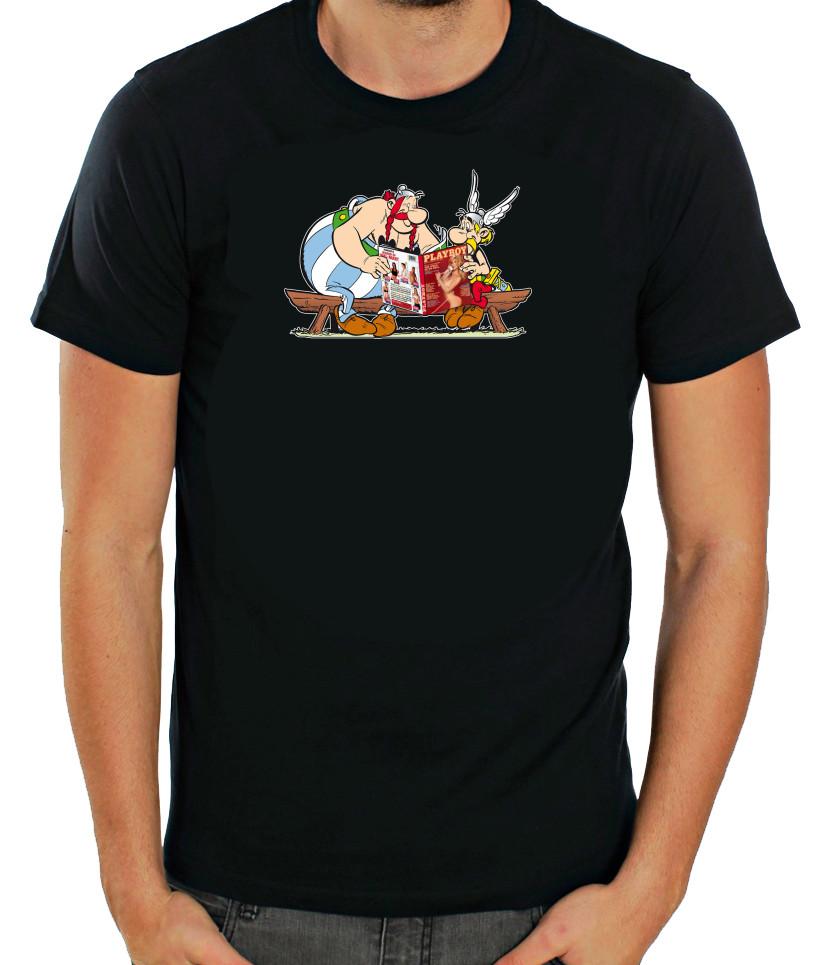

Asterix and Obelix Funny Characters Short Sleeve White T Shirt Men F060 S