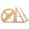Solid Wood Beech Handle Teacher's Ruler and Protractor Set for Whiteboard/Blackboard