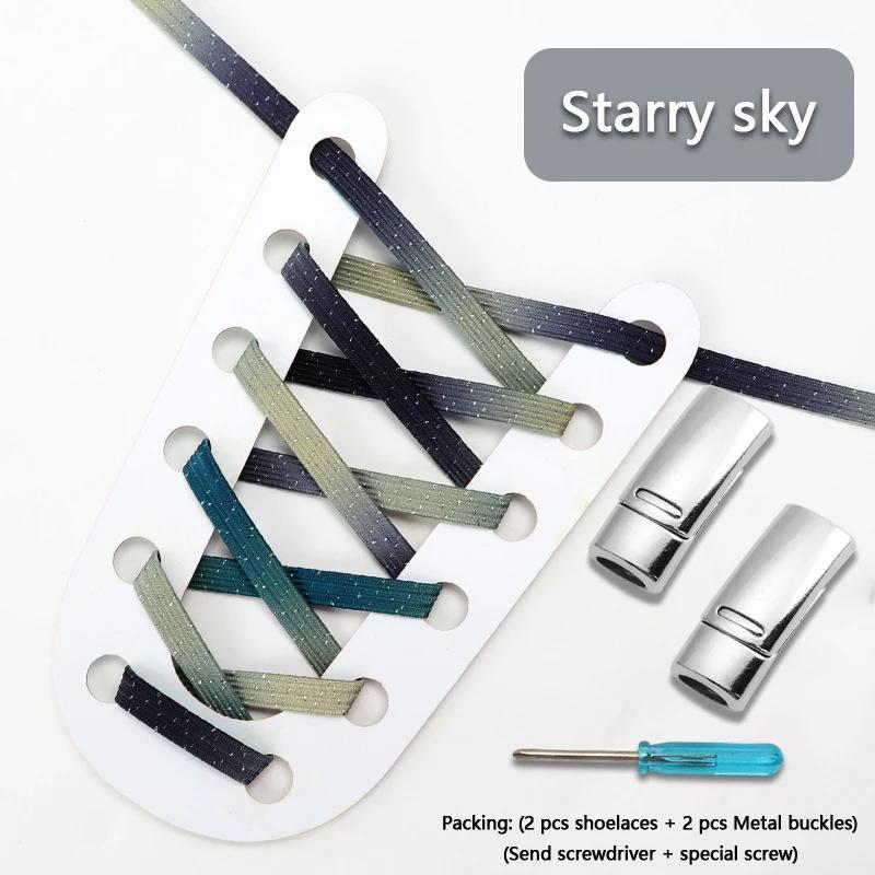 Colorful Elastic Laces Sneakers Magnetic Lock Shoe laces without ties Kids Adult Tennis No Tie Shoelaces for Shoes Accessories