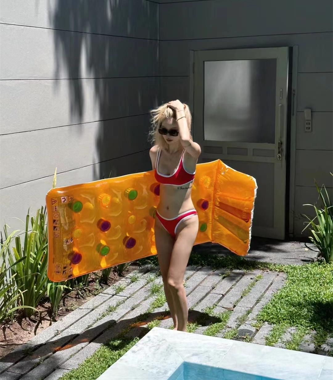 

Корейский красный купальник бикини - Раздельный купальник с мягкой чашкой для девочек Extra Large красный