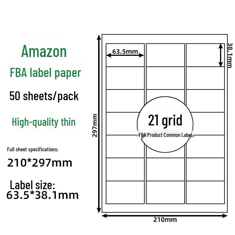FBA Self-Adhesive Label Paper, 30 Grids, 6 Grids, 40UP44, 212427 Grids.