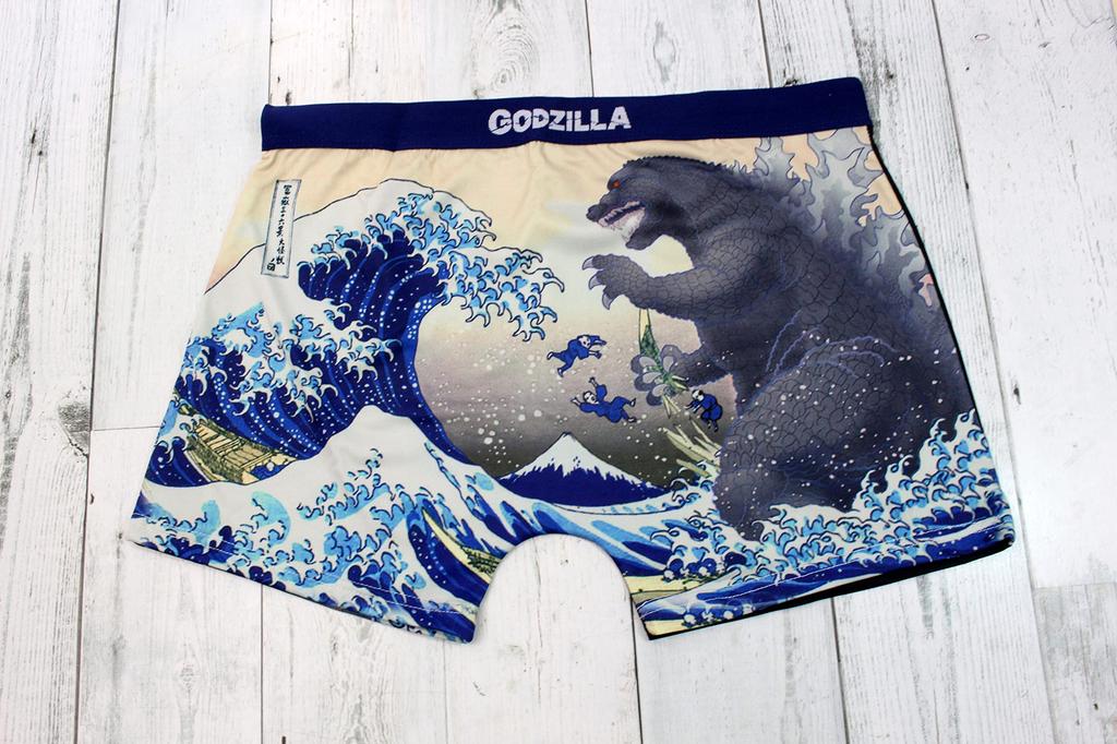 Fourcart Godzilla Boxer Shorts, Thirty-six Views of Mount Fuji, XL (Waist 92-103cm)