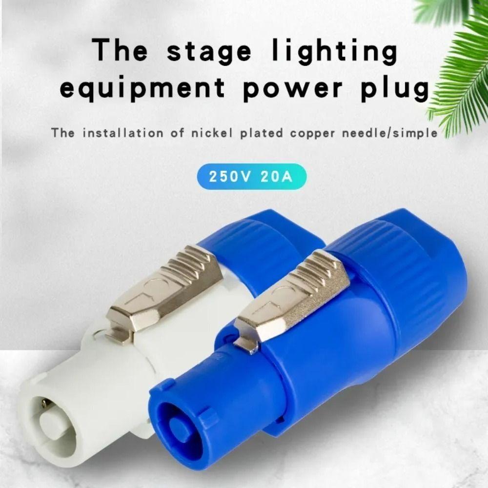 10 Pc/bag Durable Powercon Connector Male Plug Blue/White 3 Pin Speaker Plug  Beam Lamp