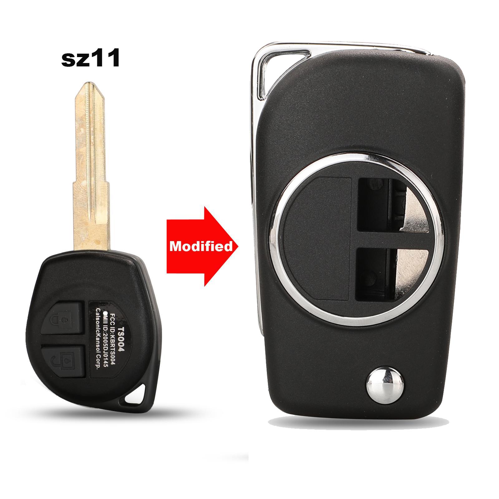 

jingyuqin модифицированный 2 BTN складной чехол для дистанционного ключа автомобиля для SUZUKI SWIFT SX4 ALTO VITARA IGNIS JIMNY Splash небесно-голубой