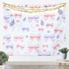 Floral Wall Hanging Bohemian Vintage Lace Damask Art Tapestry Beige Blue Flowers Orange Plaid Microfiber Polyester Tapestries