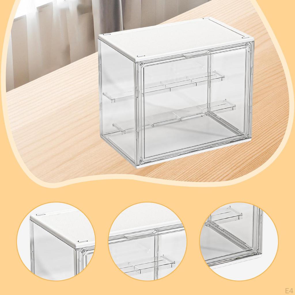Clear Display Case for Figures Figure Portable Small Toys Container Countertop Modern