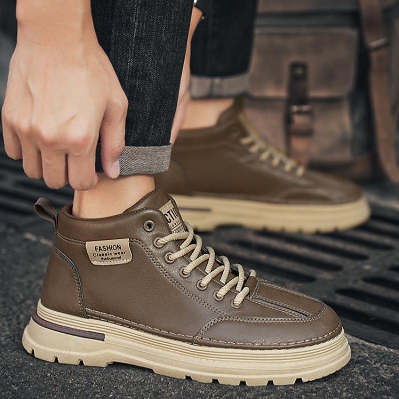 Mode Herrenstiefel Mode High Top Sneaker Designer Plateau Lässiger Stiefel Schnürstiefeletten für Herren Luxus Lederstiefel Botas Hombre