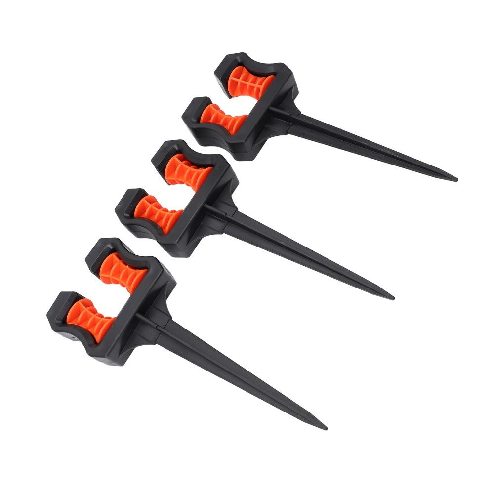 3PCS Black Hose Guide Stake 26cm Height Water Pipe Positioning Holder Roller Plant Area Watering