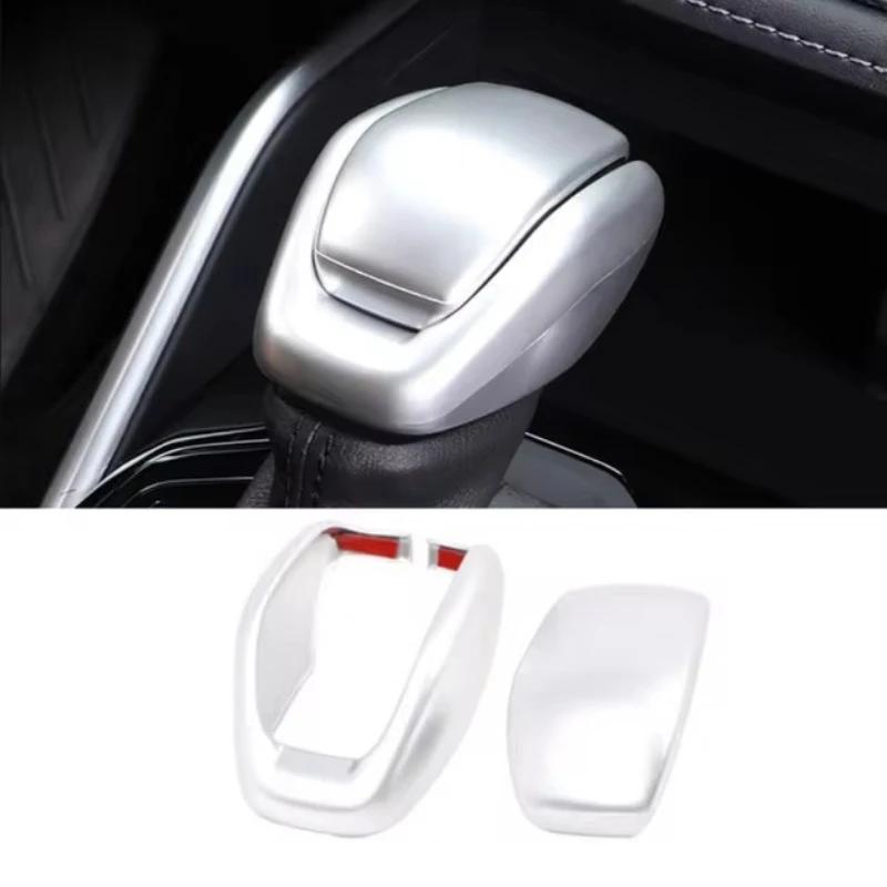 For Toyota Grand Highlander 2024 2025 ABS Carbonfiber Black Chrome Gear Lever Head Shift Knob Handle Cover Interior Accessories