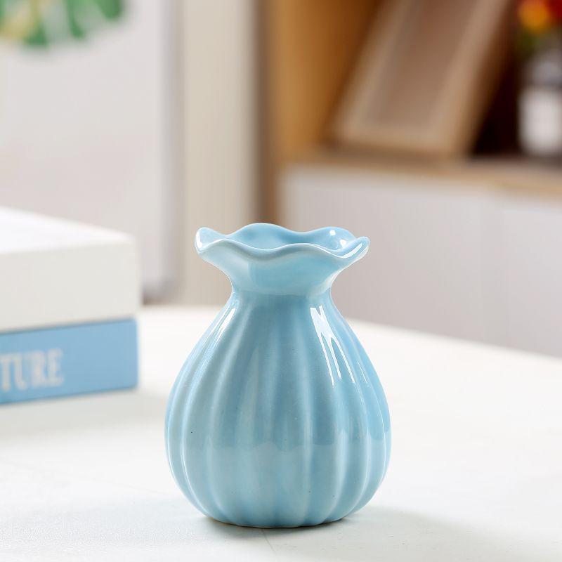 Modern Ins Style Lace Mini Ceramic Vase for Living Room Decor
