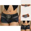 Casual Punk Pu Belt With Metal Snap Closure And Unique Design For Street Fashion