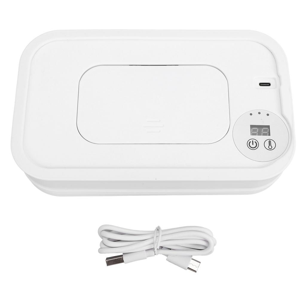Wet Wipes Warmer 3 Temperature Settings Digital Display Foldable Portable USB Wipe Heater and Dispenser