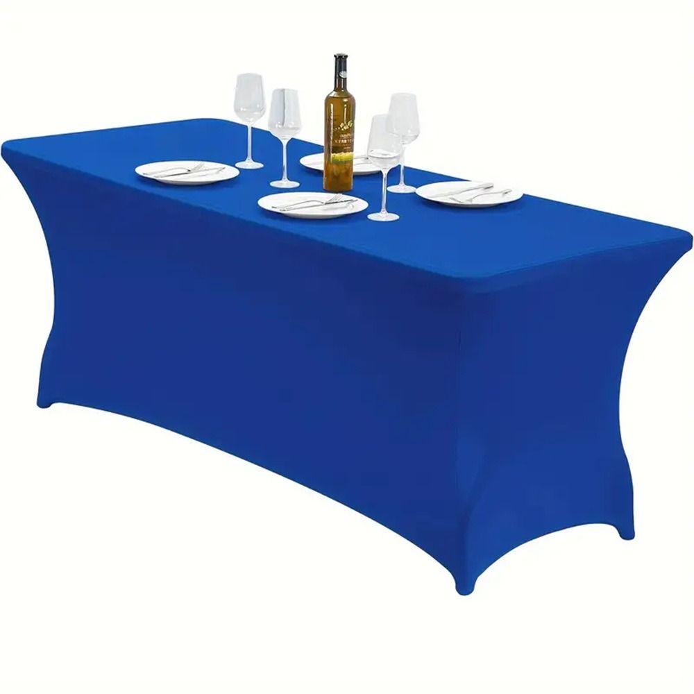 6FT/4FT Table Cover Tight Fitted Cocktail Table Decoration Spandex Tablecloth  Party Banquet