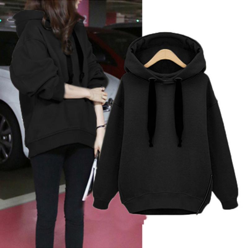 2023 Høst/Vinter Dame Koreansk Stil Fleece Hettegenser Langermet Løs Pullover Sweatshirt
