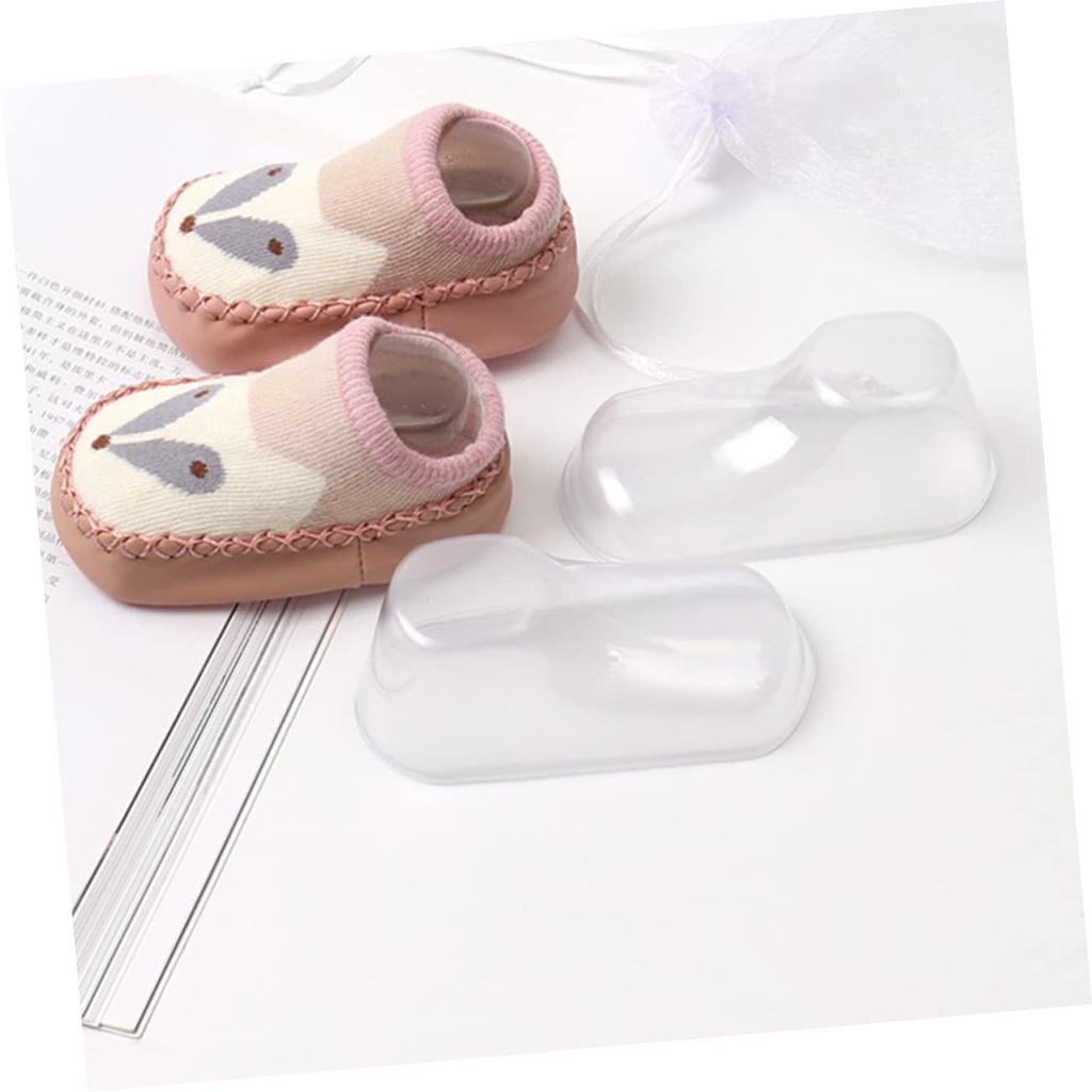 ULDIGI Clear Baby Shoe Display Plastic Shoe Maintain Shoe Prevent for Home Stores 100-Pack Stands, Holders, Shape, Wrinkles,