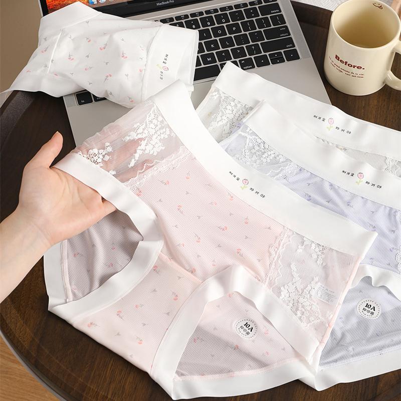 Women Panties Sexy Lace Briefs High Waist Plus Size Crotch Breathable Underpants Lingerie Ladies Underwear XXXL