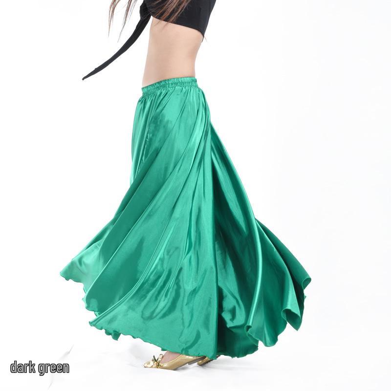Big Swing Satin Belly Dance Skirt for Stage Performance