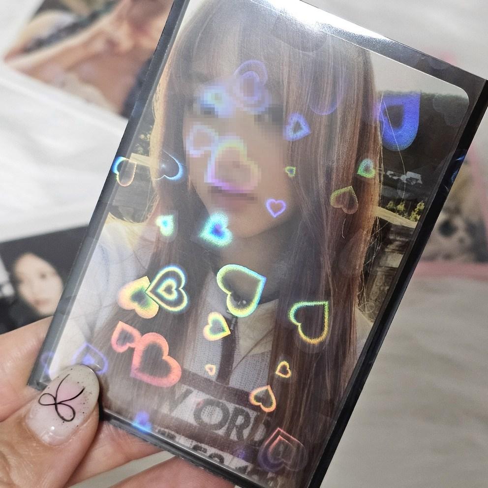 Lifeall Pokasleeve Top Loader Poka Heart Hologram Card Sleeves, White + Black, 100 Sheets