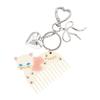 Stylish Acetate Animal Shaped Key Ring Alloy Heart Pendant Ornament Charm Women Fashion Jewelry Gift