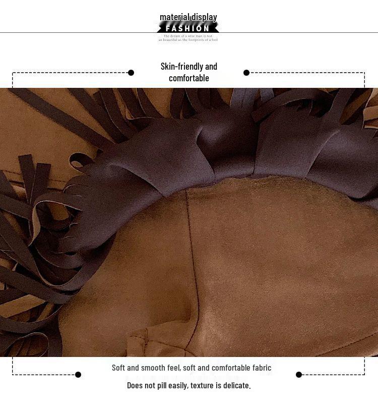 2025 Autumn/Winter Women's Retro Suede High-Waisted Tassel A-Line Mini Skirt