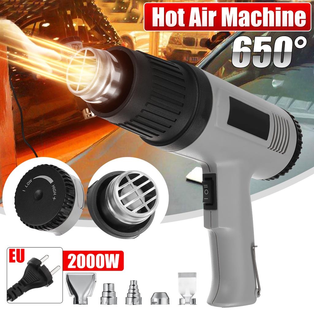 220V 2000W Industrial Electric Hot Air Guns for Shrink wrapping Paint Remover/Stripper Gray Variable Temperature Heat Guns