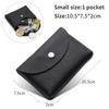 Women's Small Genuine Leather Coin Purse - Top Layer Cowhide Litchi Grain Cover Wallet