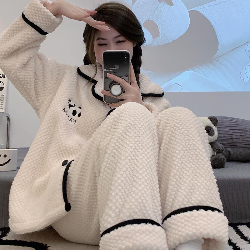 Cartoon Thicken Kimono Bathrobe Women's Dressing Gown Pajamas Hooded Robes Coral Fleece Sleepwear Winter Coats for Home Clothes