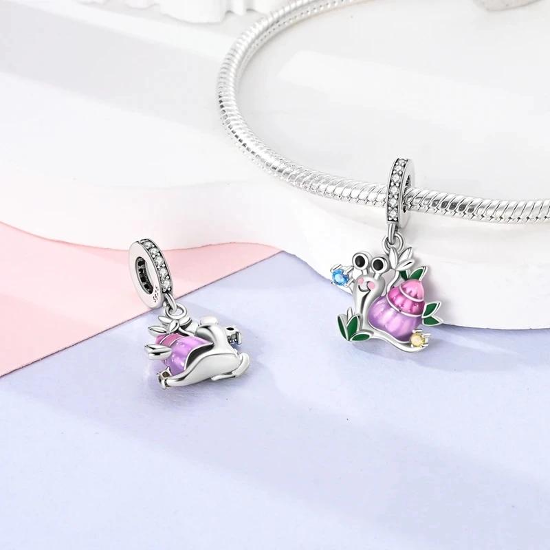 Cute Snail Flower Beads Copper Original Beads Fit Originalcharms Bracelet Beads Jewelry Diy Gifts For Women