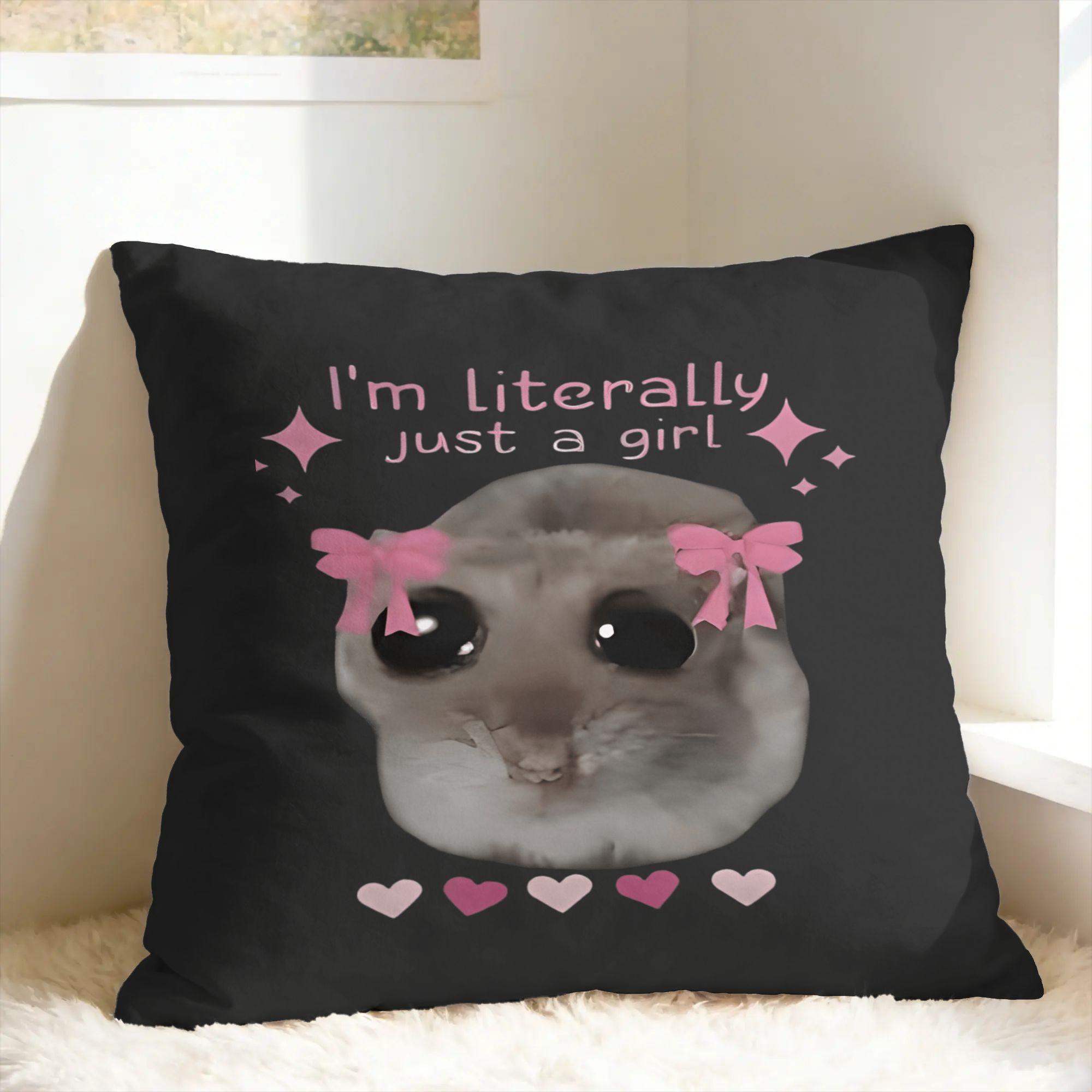 Schattige Hamster Meme Kussensloop Retro Trendy Kussensloop Voor Bruiloft Feest Huisdecoratie Vierkante Kussenhoes Cadeau Idee 30x50cm