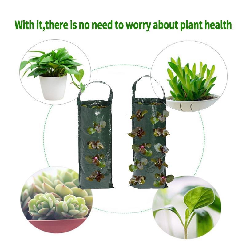 4/6/8/10Hole Hanging Planting Bag Garden Plant Strawberry Grow Bags Multi-Function Pe Vegetable Seedling Bag Garden Accessories