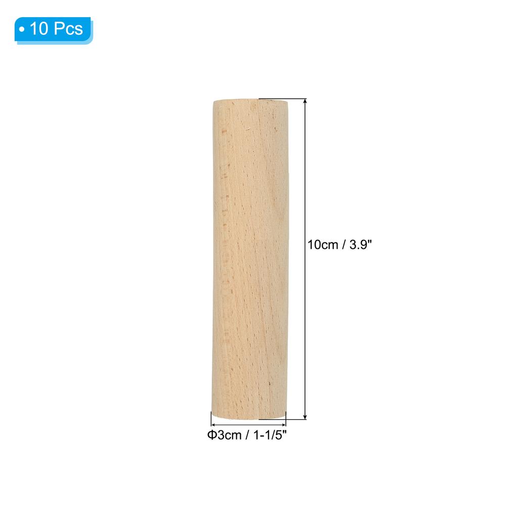 10 Pcs Dowel Rods Wood Sticks Unfinished Wooden Dowel Rods Round Dowels Hardwood Sticks for DIY Crafts and Home Decor