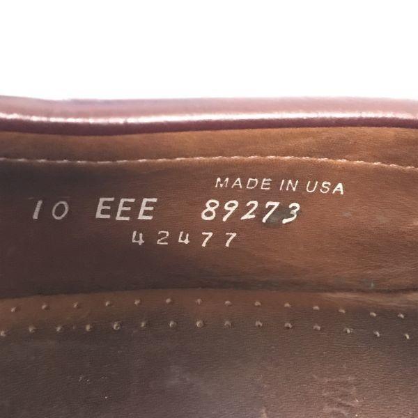 80s-90s USA Vintage Allen Edmonds Walden Leather Loafer Moccasin Wide 10EEE / 28.0cm / Dark Brown Dress Shoes(USED)