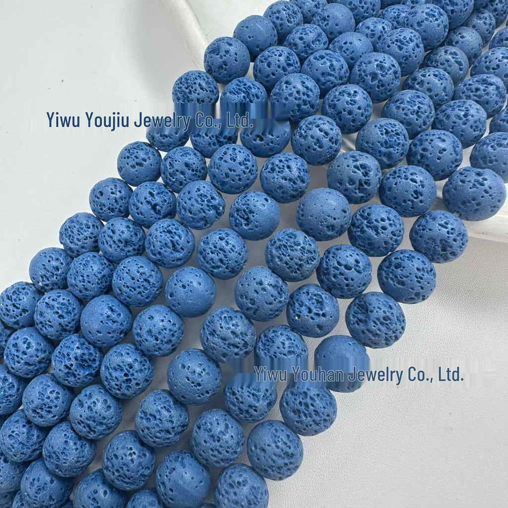 Colored Volcanic Rock Round Beads for DIY Jewelry Making