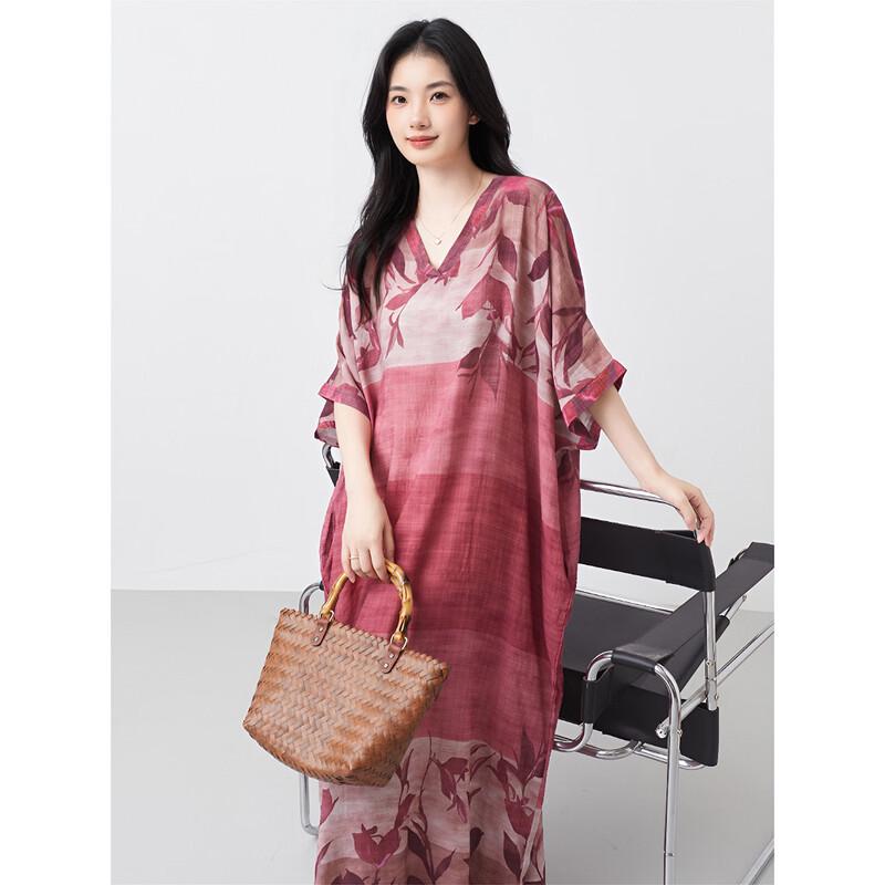 Aiyilian Retro Print Summer Dress