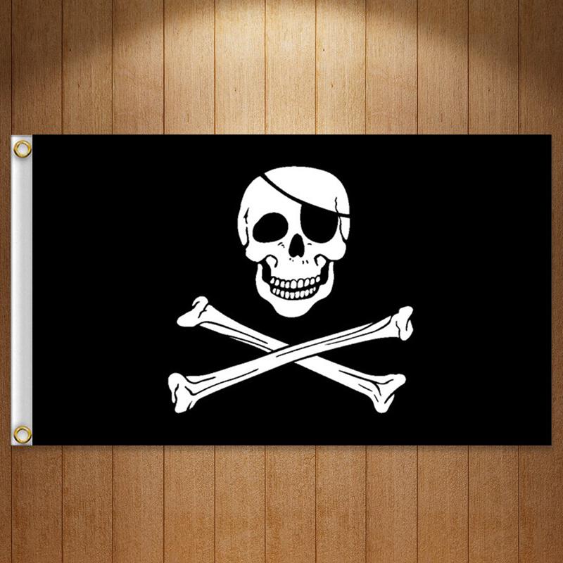 60x90cm Große Totenkopf Knochen Piratenflagge Jolly Roger