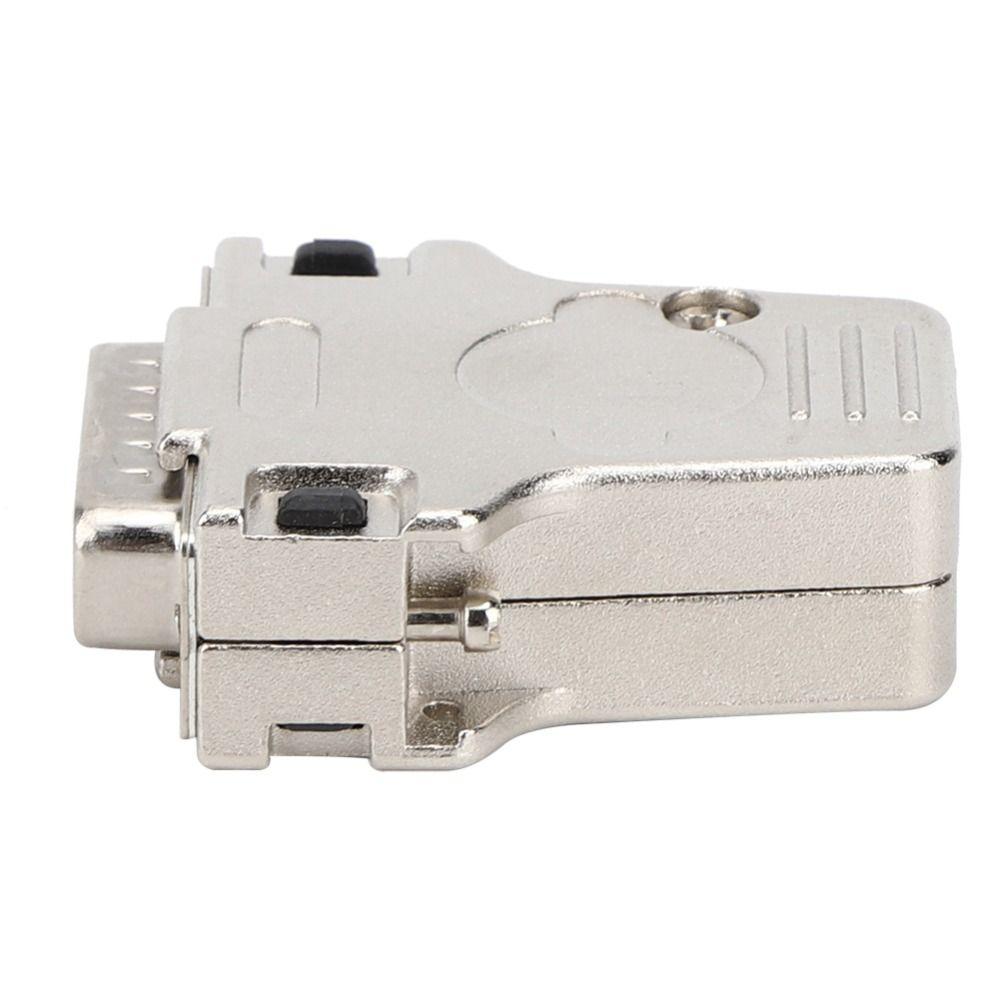 DB15P-180 D-SUB Serial Connector 15 Pin 2 Rows Male Port Serial Adapters Metal Shell Stable Performance Terminal Connector