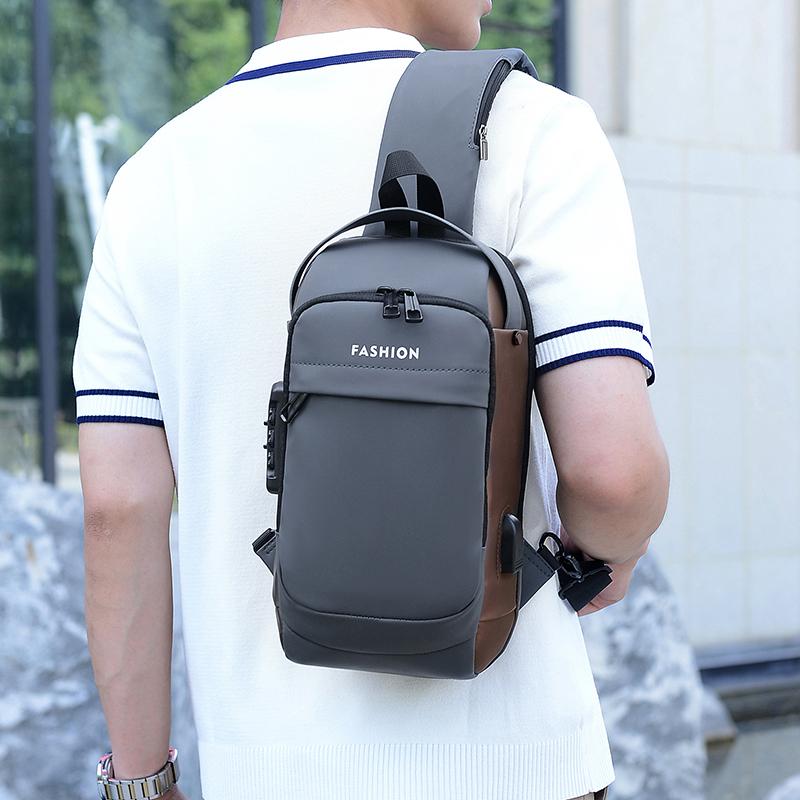 Multifunction Anti-theft USB Shoulder Crossbody Bag Travel Sling Pack Messenger Pack Chest Bag Male Luxury Brand Men