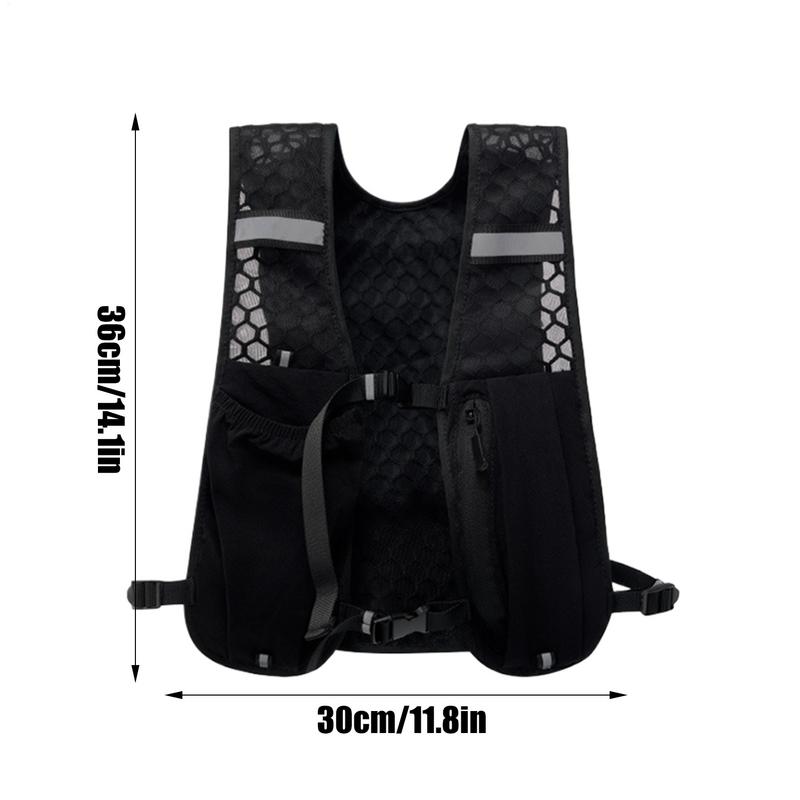 Running Vest Cycling Reflective Hydration Chest Bag Breathable Workout Vest with 500ml Water Bottle Storage Pocket for Cycling