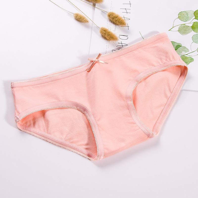 Studentské jednoduché jednobarevné Středně nízká mašli Prodyšné spodky Bavlněné spodní prádlo Kalhotky