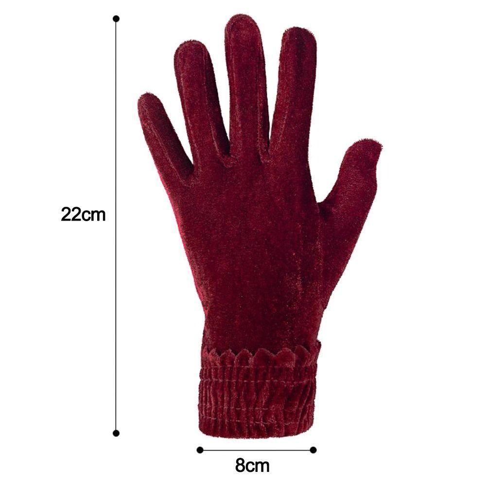 Velvet Gloves New Thick Velvet Gloves Solid Color Furry Warm Mitts Women Gloves Autumn Winter Full Finger Mittens Women Gloves