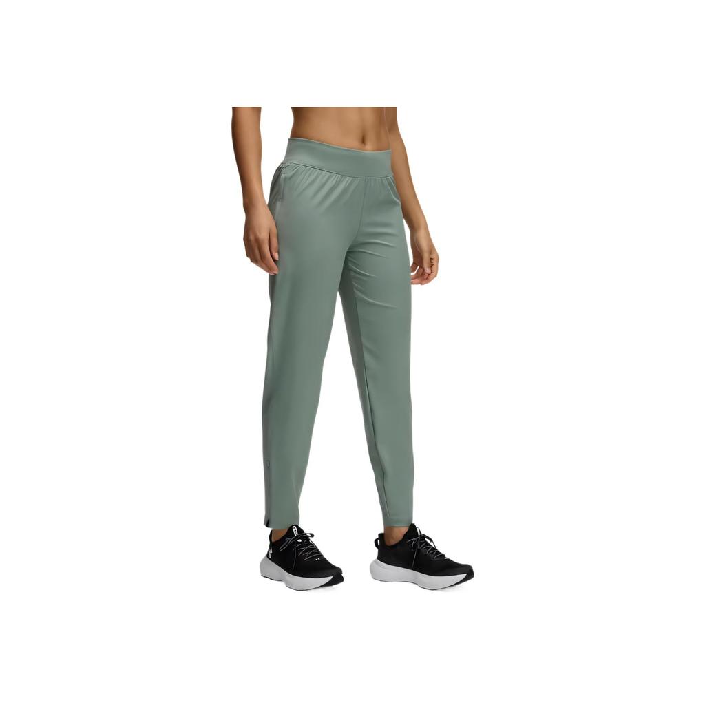 Under Armour OutRunStorm Comfortable Fashionable Simple Versatile Solid Color Sports Long Pants Women bottoms Silicone-Green 1377042-348