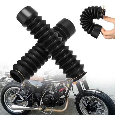 2 Stück 42mm Motorrad Gummi Vorderradgabelabdeckungen Gamaschen Stiefel Stoßdämpfer Gamaschen Abdeckungen