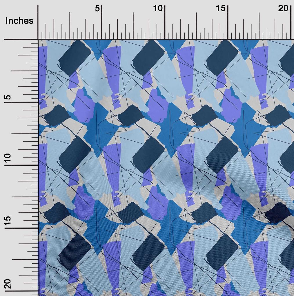 oneOone Cotton Flex Olive Green Fabric Triangle & Brush Stroke Abstract Diy Clothing Quilting Fabric Print Fabric By Yard 40 Inch